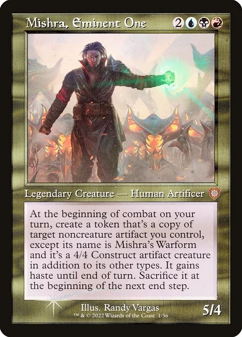 Mishra, Eminent One, carta Magic di tipo Legendary Creature — Human Artificer illustrata da Randy Vargas