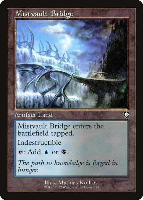 Mistvault Bridge, carta Magic di tipo Artifact Land illustrata da Mathias Kollros