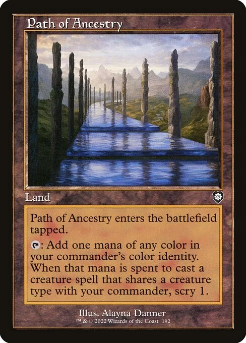 Path of Ancestry, carta Magic di tipo Land illustrata da Alayna Danner