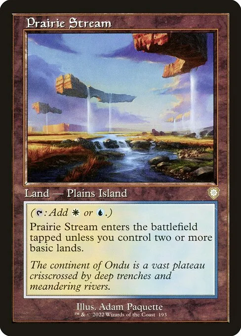Prairie Stream, carta Magic di tipo Land — Plains Island illustrata da Adam Paquette