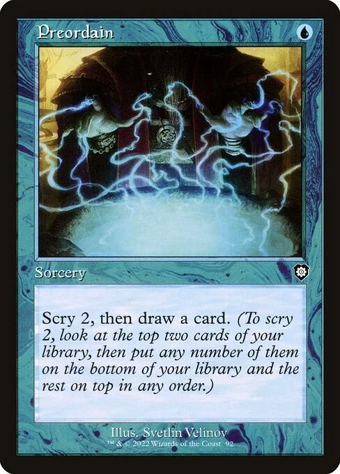 Preordain, carta Magic di tipo Sorcery illustrata da Svetlin Velinov