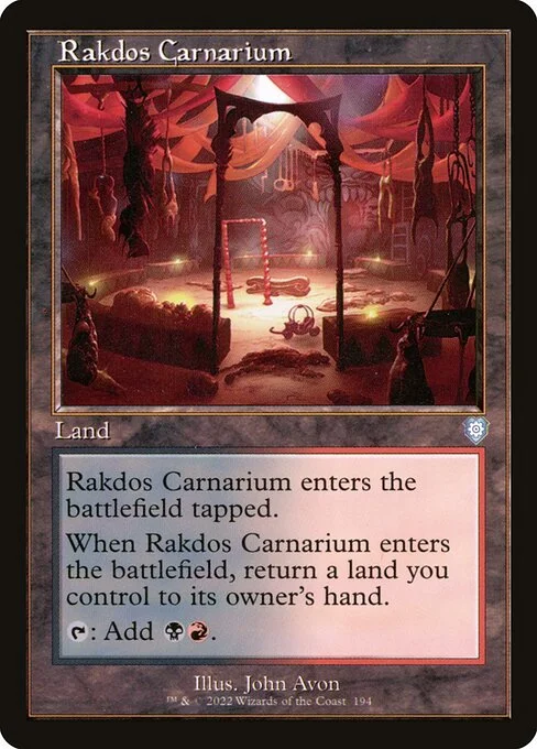 Rakdos Carnarium, carta Magic di tipo Land illustrata da John Avon