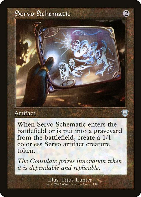 Servo Schematic, carta Magic di tipo Artifact illustrata da Titus Lunter
