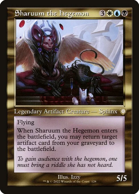 Sharuum the Hegemon, carta Magic di tipo Legendary Artifact Creature — Sphinx illustrata da Izzy