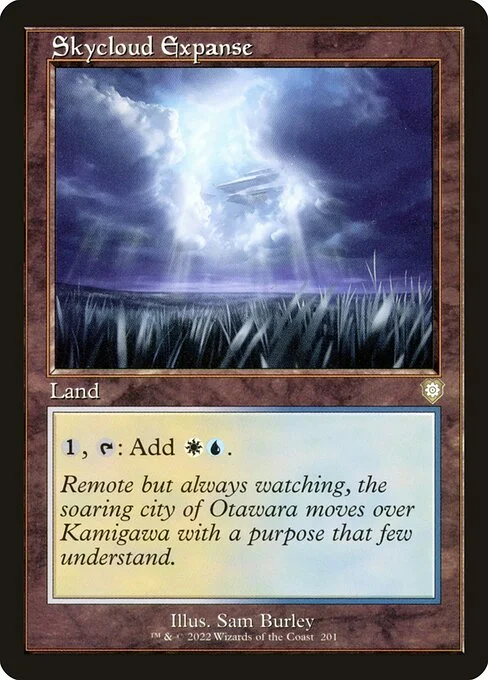 Skycloud Expanse, carta Magic di tipo Land illustrata da Sam Burley