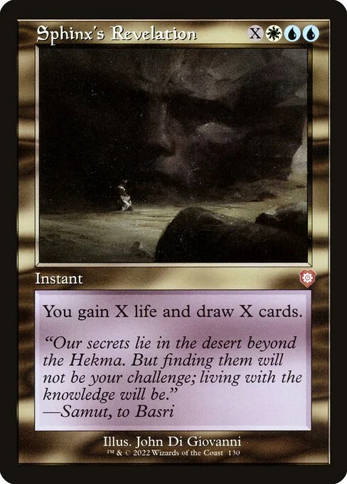 Sphinx's Revelation, carta Magic di tipo Instant illustrata da John Di Giovanni