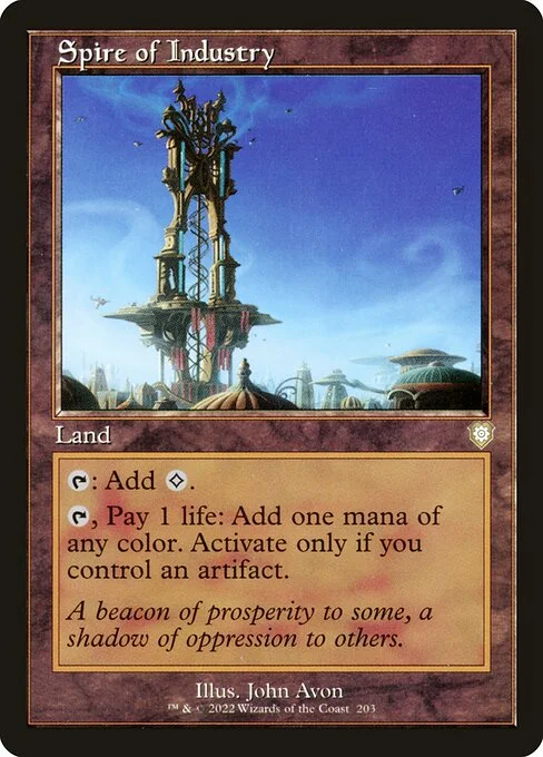 Spire of Industry, carta Magic di tipo Land illustrata da John Avon
