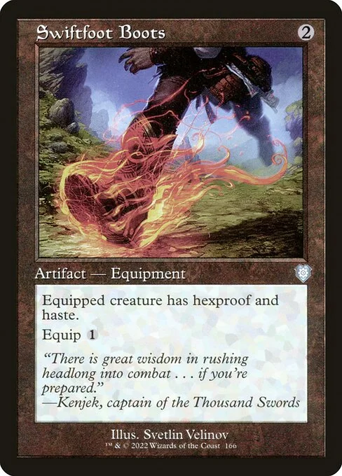 Swiftfoot Boots, carta Magic di tipo Artifact — Equipment illustrata da Svetlin Velinov