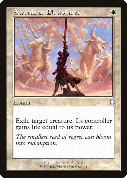 Swords to Plowshares, carta Magic di tipo Instant illustrata da Jesper Ejsing