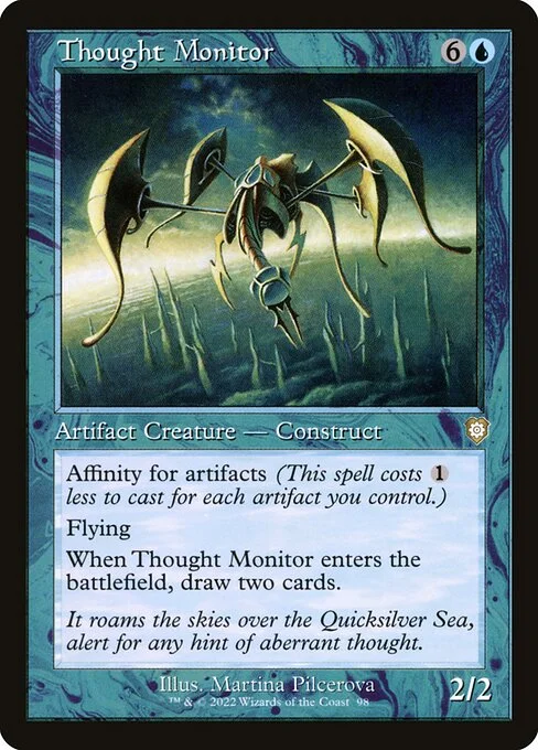 Thought Monitor, carta Magic di tipo Artifact Creature — Construct illustrata da Martina Pilcerova