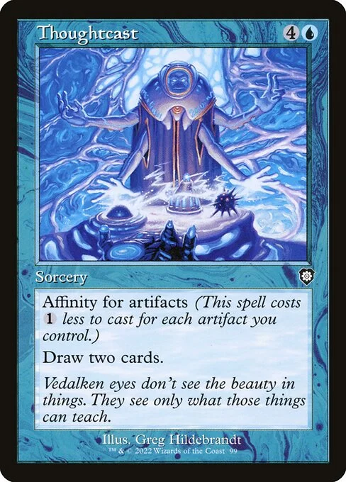 Thoughtcast, carta Magic di tipo Sorcery illustrata da Greg Hildebrandt