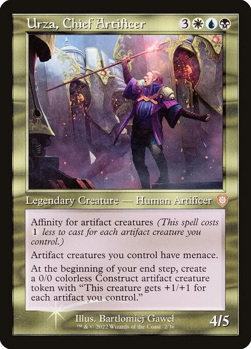 Urza, Chief Artificer, carta Magic di tipo Legendary Creature — Human Artificer illustrata da Bartłomiej Gaweł