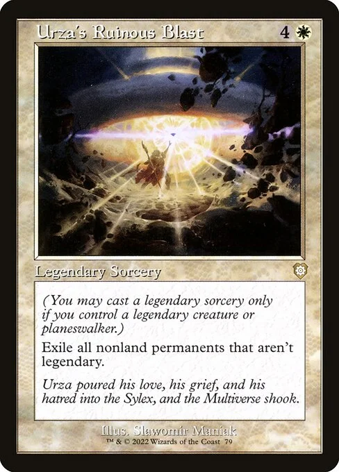 Urza's Ruinous Blast, carta Magic di tipo Legendary Sorcery illustrata da Slawomir Maniak