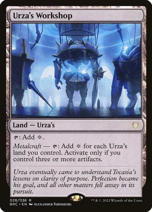 Urza's Workshop, carta Magic di tipo Land — Urza's illustrata da Alexander Forssberg