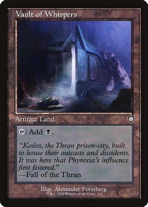 Vault of Whispers, carta Magic di tipo Artifact Land illustrata da Alexander Forssberg