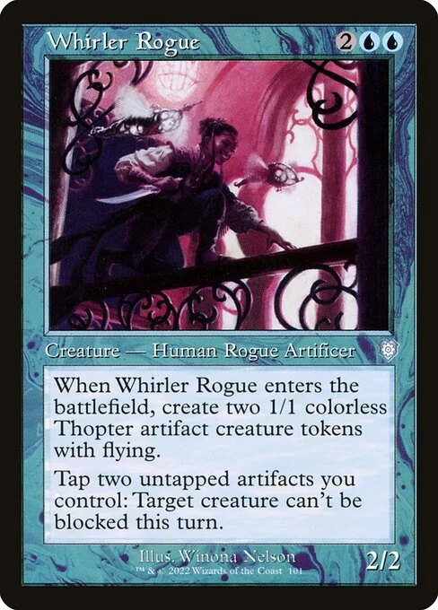 Whirler Rogue, carta Magic di tipo Creature — Human Rogue Artificer illustrata da Winona Nelson