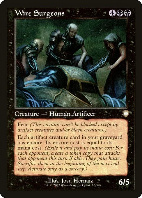Wire Surgeons, carta Magic di tipo Creature — Human Artificer illustrata da Josu Hernaiz