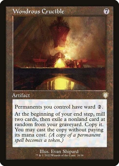Wondrous Crucible, carta Magic di tipo Artifact illustrata da Evan Shipard