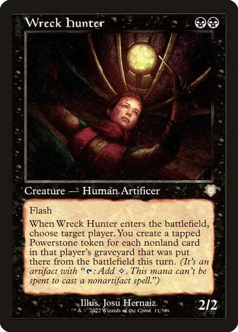 Wreck Hunter, carta Magic di tipo Creature — Human Artificer illustrata da Josu Hernaiz