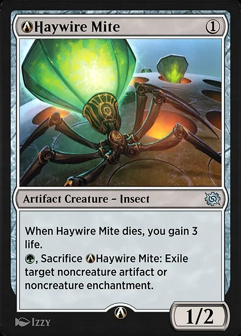 A-Haywire Mite, carta Magic di tipo Artifact Creature — Insect illustrata da Izzy
