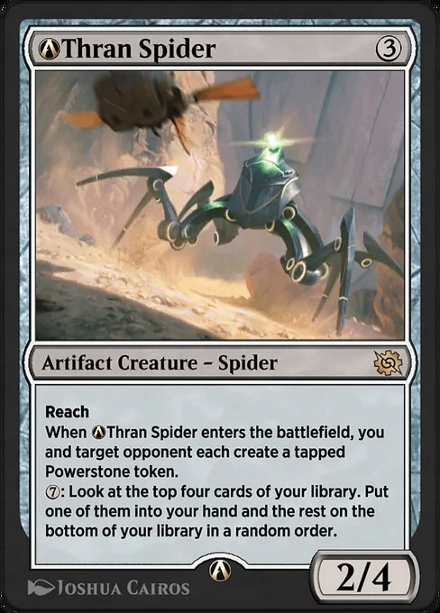 A-Thran Spider, carta Magic di tipo Artifact Creature — Spider illustrata da Joshua Cairos