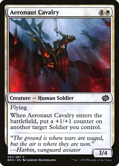 Aeronaut Cavalry, carta Magic di tipo Creature — Human Soldier illustrata da Lorenzo Mastroianni