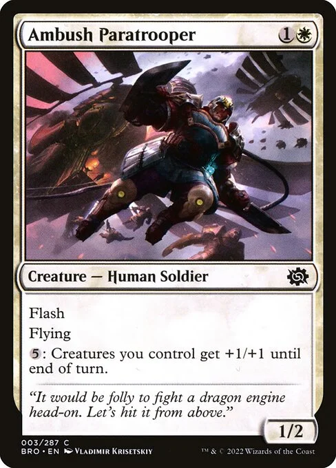 Ambush Paratrooper, carta Magic di tipo Creature — Human Soldier illustrata da Vladimir Krisetskiy