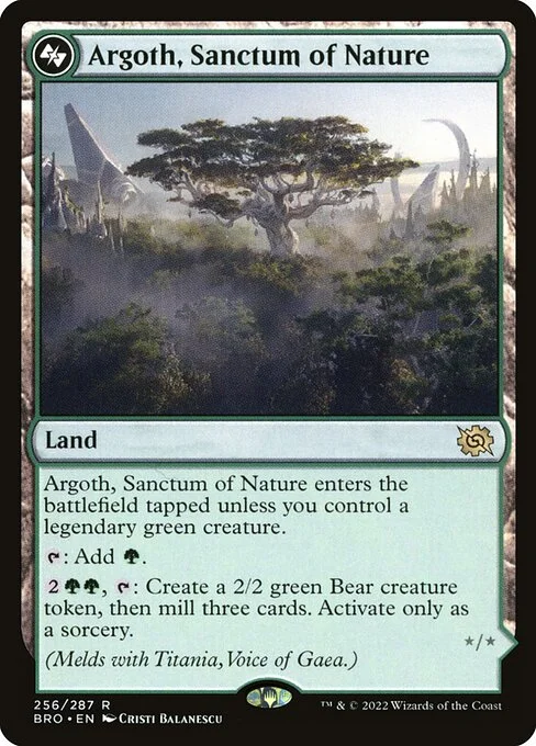 Argoth, Sanctum of Nature, carta Magic di tipo Land illustrata da Cristi Balanescu