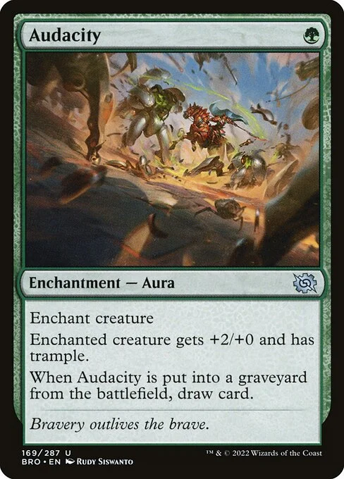 Audacity, carta Magic di tipo Enchantment — Aura illustrata da Rudy Siswanto