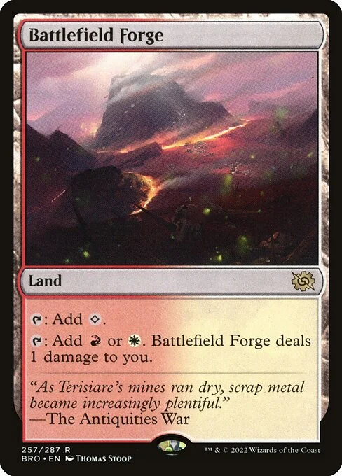 Battlefield Forge, carta Magic di tipo Land illustrata da Thomas Stoop
