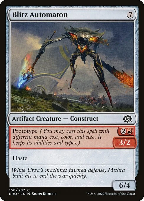 Blitz Automaton, carta Magic di tipo Artifact Creature — Construct illustrata da Simon Dominic