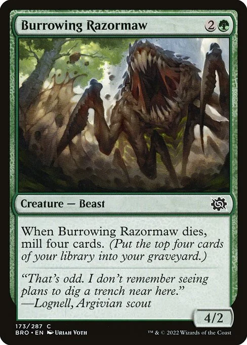 Burrowing Razormaw, carta Magic di tipo Creature — Beast illustrata da Uriah Voth