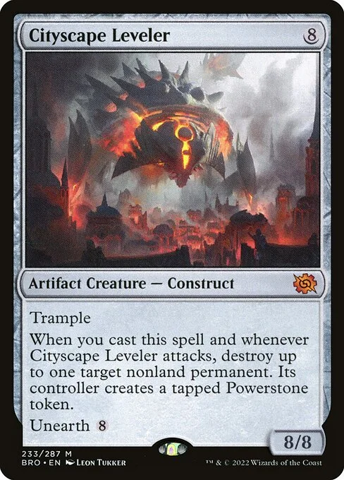 Cityscape Leveler, carta Magic di tipo Artifact Creature — Construct illustrata da Leon Tukker