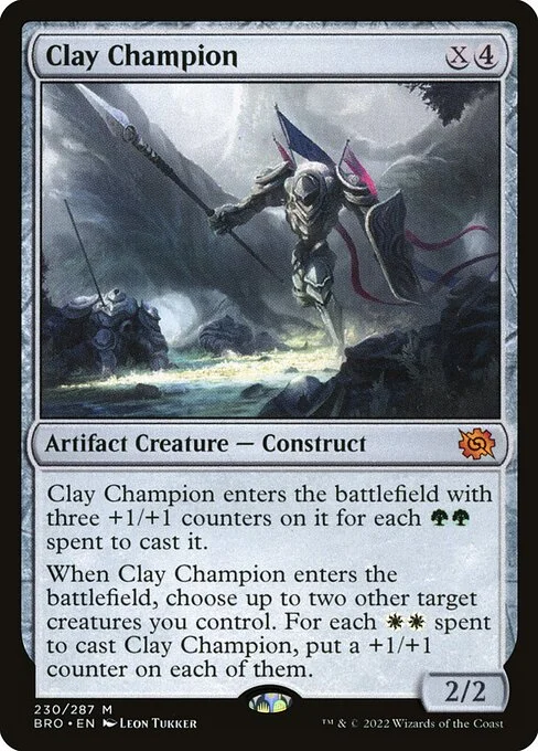 Clay Champion, carta Magic di tipo Artifact Creature — Construct illustrata da Leon Tukker