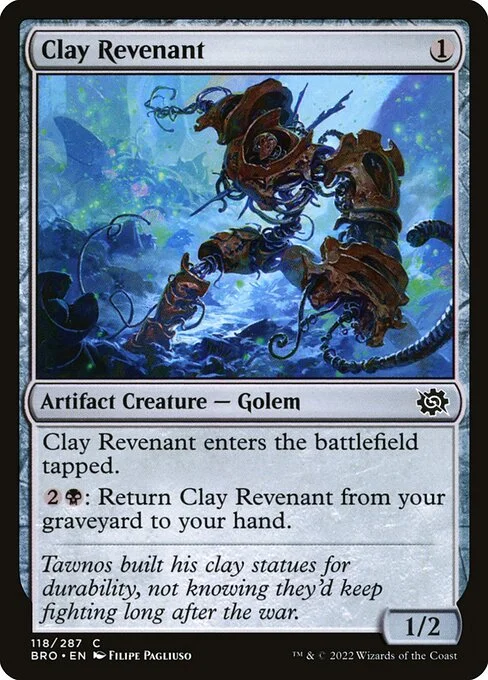Clay Revenant, carta Magic di tipo Artifact Creature — Golem illustrata da Filipe Pagliuso
