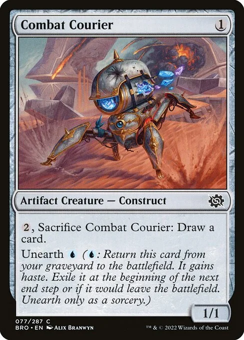 Combat Courier, carta Magic di tipo Artifact Creature — Construct illustrata da Alix Branwyn