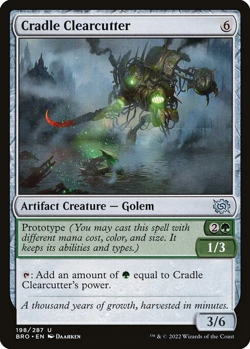Cradle Clearcutter, carta Magic di tipo Artifact Creature — Golem illustrata da Daarken