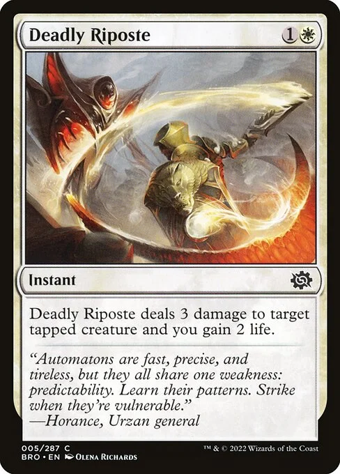 Deadly Riposte, carta Magic di tipo Instant illustrata da Olena Richards