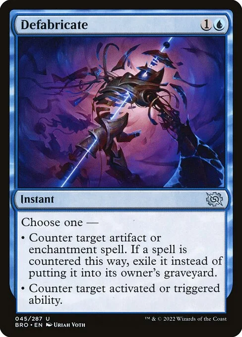 Defabricate, carta Magic di tipo Instant illustrata da Uriah Voth