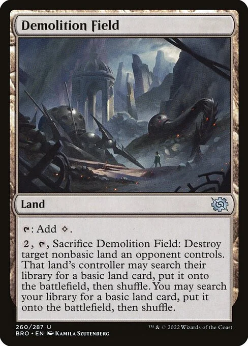 Demolition Field, carta Magic di tipo Land illustrata da Kamila Szutenberg
