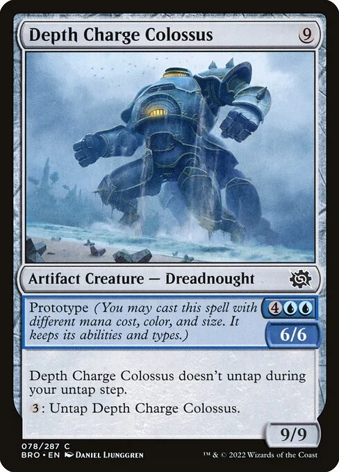 Depth Charge Colossus, carta Magic di tipo Artifact Creature — Dreadnought illustrata da Daniel Ljunggren