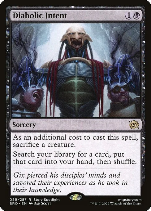 Diabolic Intent, carta Magic di tipo Sorcery illustrata da Dan Murayama Scott