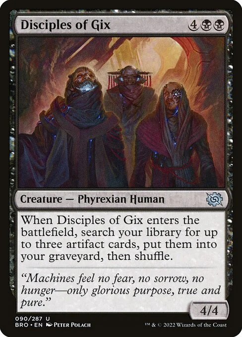 Disciples of Gix, carta Magic di tipo Creature — Phyrexian Human illustrata da Peter Polach