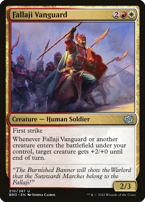 Fallaji Vanguard, carta Magic di tipo Creature — Human Soldier illustrata da Joshua Cairos