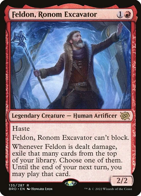 Feldon, Ronom Excavator, carta Magic di tipo Legendary Creature — Human Artificer illustrata da Howard Lyon