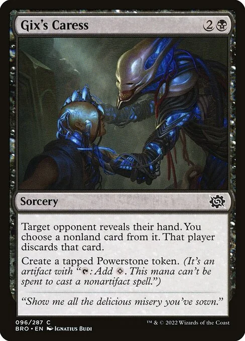 Gix's Caress, carta Magic di tipo Sorcery illustrata da Ignatius Budi