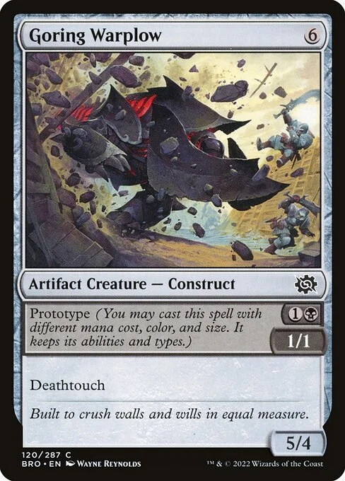 Goring Warplow, carta Magic di tipo Artifact Creature — Construct illustrata da Wayne Reynolds