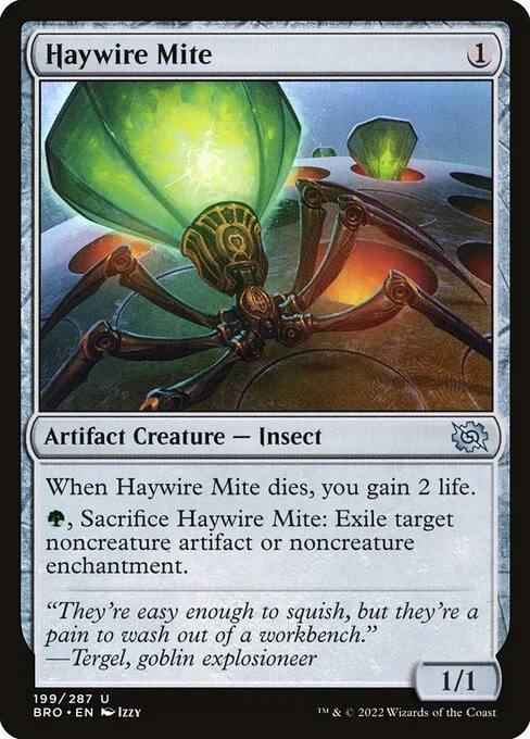 Haywire Mite, carta Magic di tipo Artifact Creature — Insect illustrata da Izzy