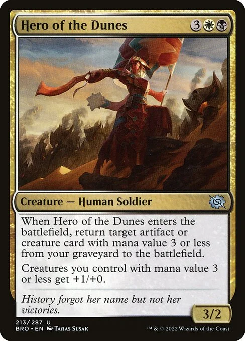 Hero of the Dunes, carta Magic di tipo Creature — Human Soldier illustrata da Taras Susak
