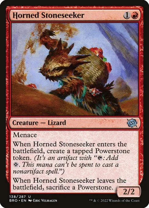 Horned Stoneseeker, carta Magic di tipo Creature — Lizard illustrata da Eric Velhagen